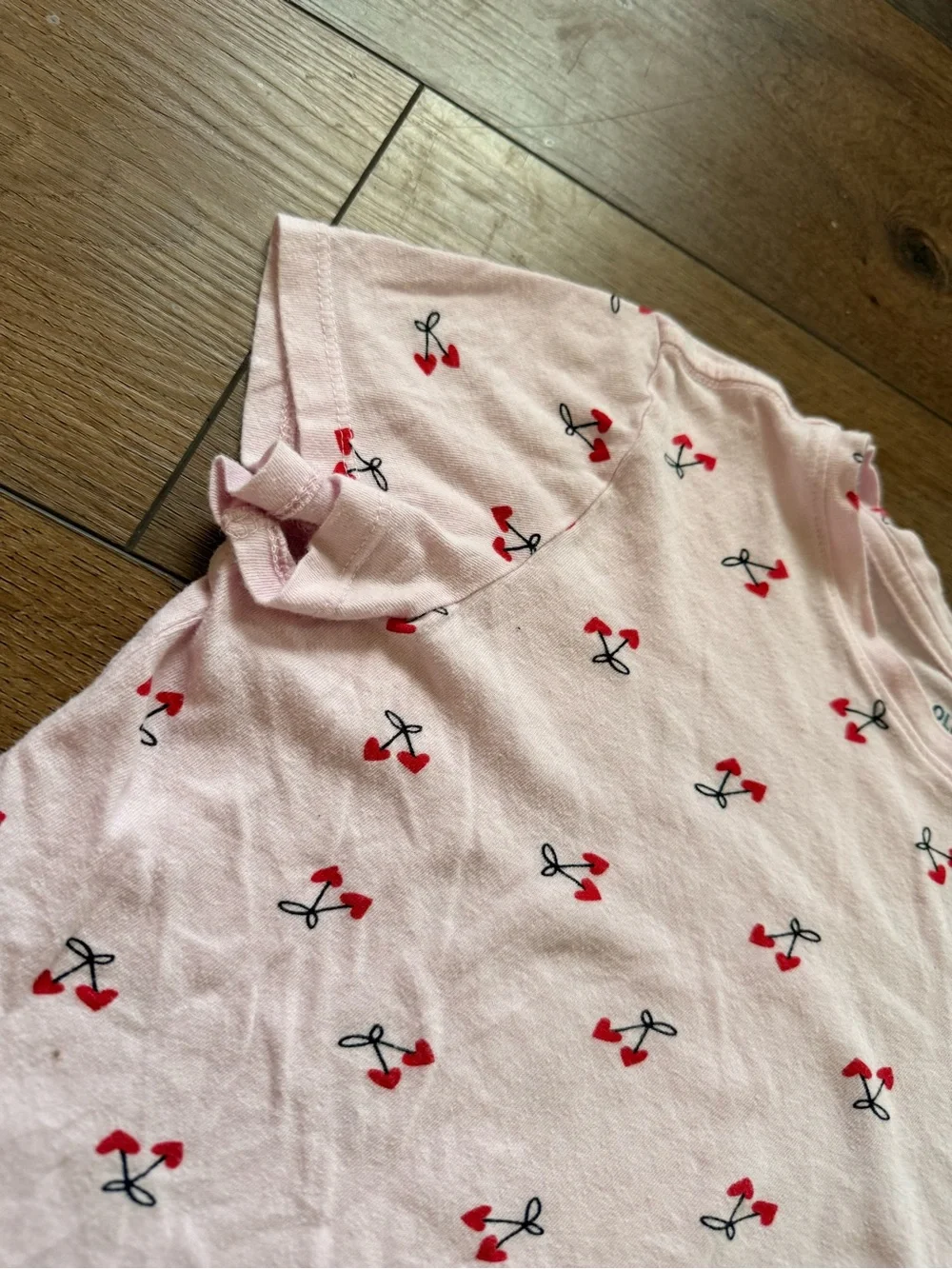 Old Navy Pink Cherry Print Short Sleeve Tee for Kids
